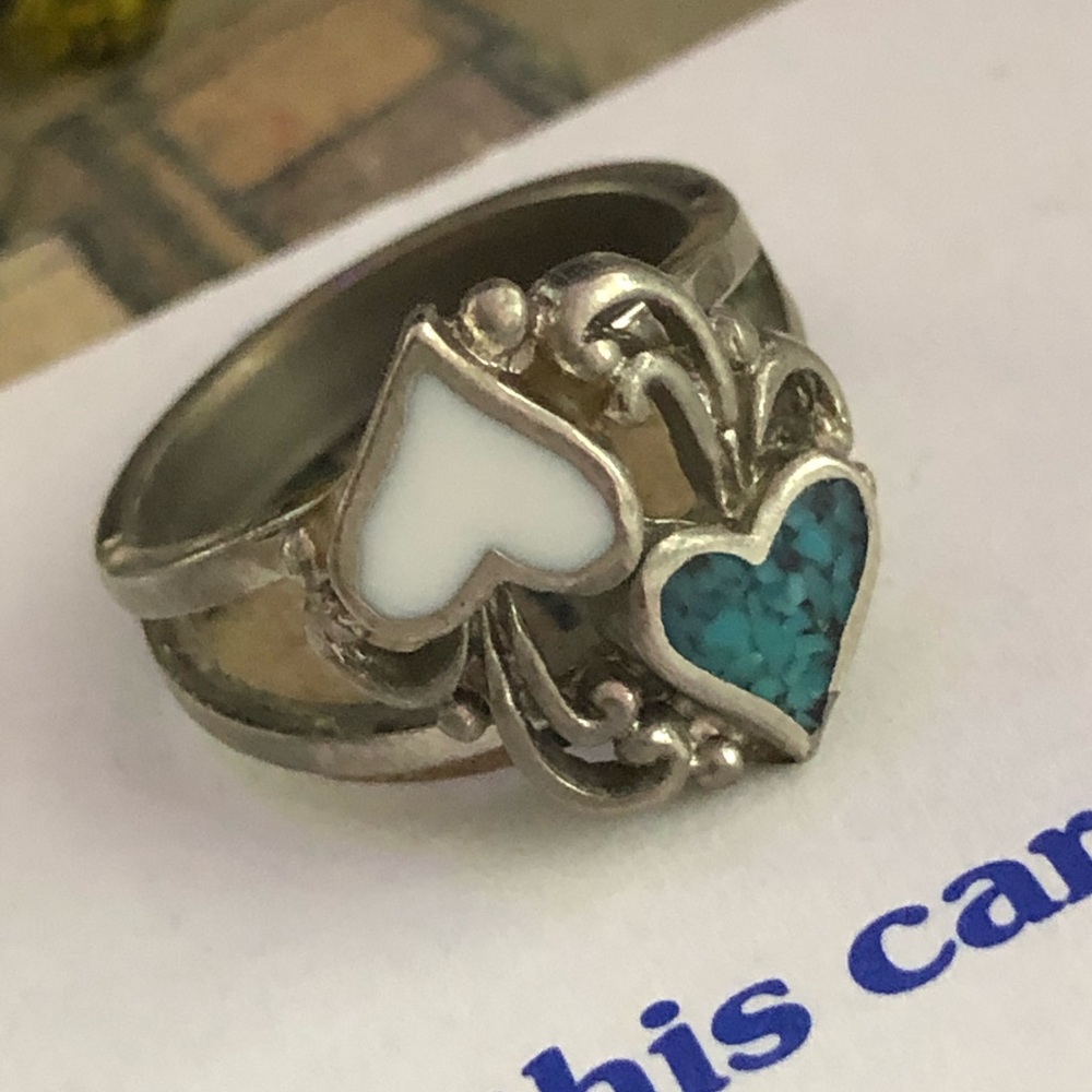 Nickel plated costume jewelry with turquoise stone